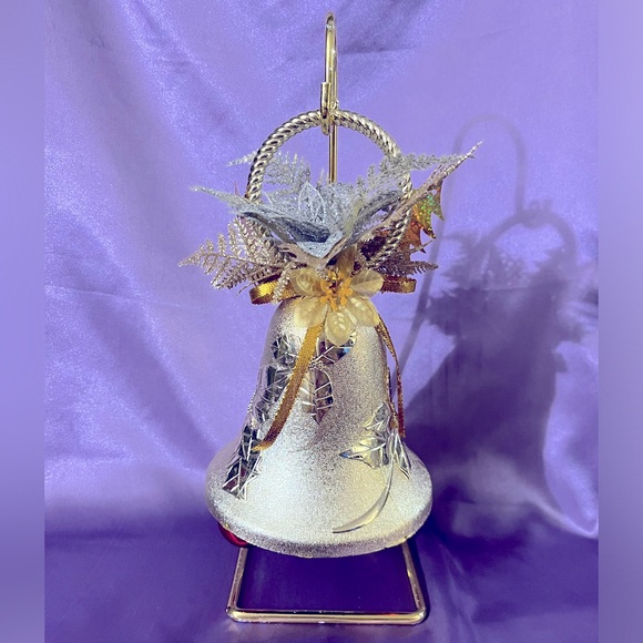 HANDCRAFTED • Light Gold with Silver Jingle Bell • Great for Christmas - Picture 1 of 6